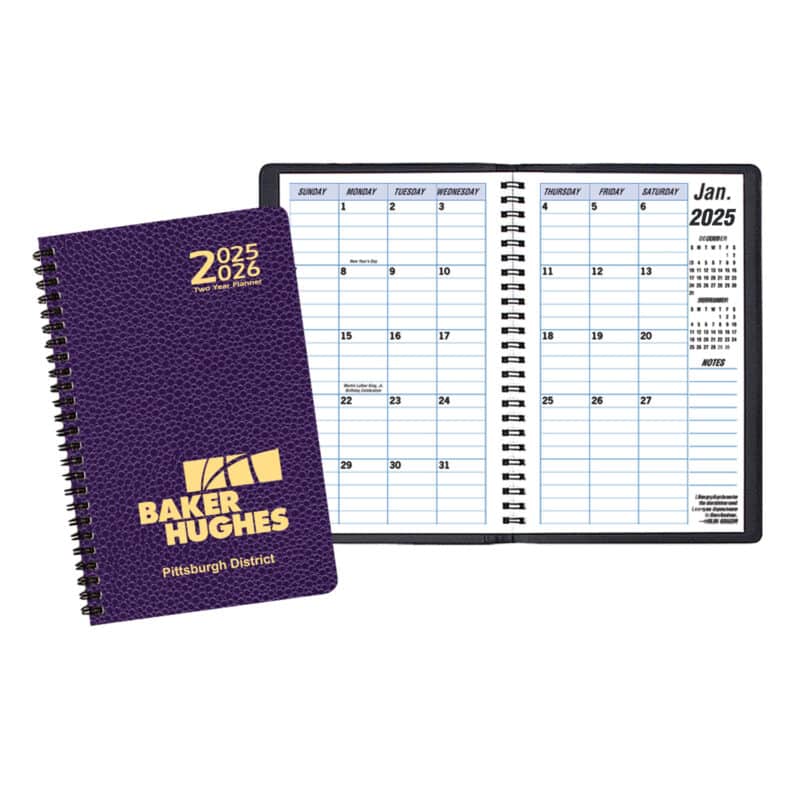 Custom Two Year Monthly Desk Planner w/ Cobblestone Cover