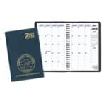 Custom Two Year Monthly Desk Planner w/ Continental Vinyl Cover