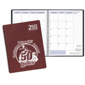 Custom Two Year Monthly Desk Planner w/ Leatherette Cover