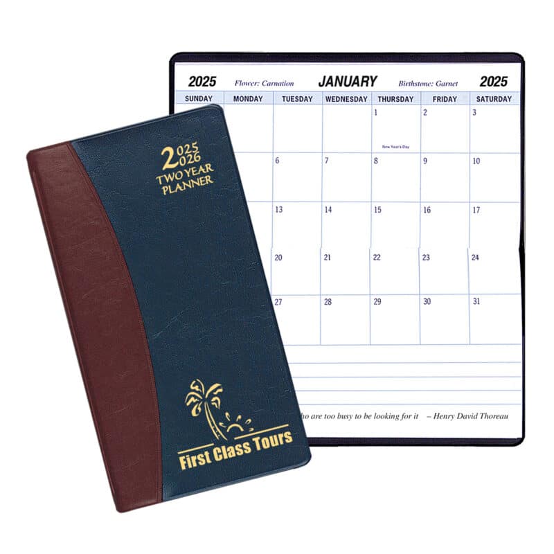 Custom Two Year Pocket Planner w/ Carriage Vinyl Cover
