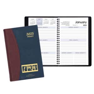 Custom Weekly Desk Appointment Planner w/ Carriage Vinyl Cover