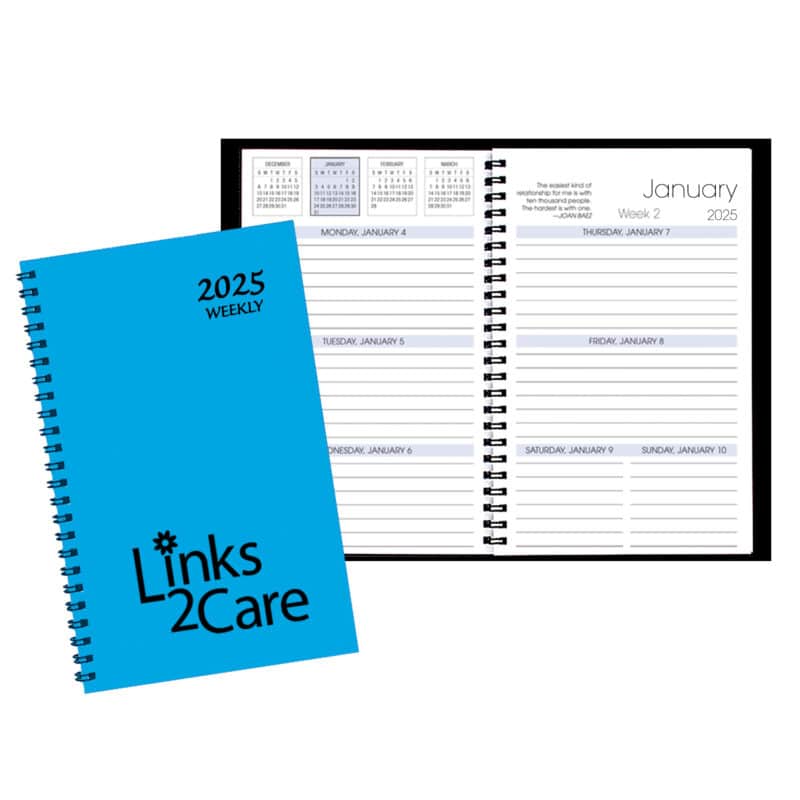 Custom Weekly Desk Appointment Planner w/ Technocolor Cover
