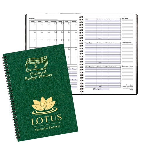 Financial-Budget-Planner-Wire-Bound-Leatherette-Cover-FBP-61W Custom Financial Budget Planner